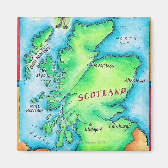 Aimant Carte de l'Écosse (Devant)