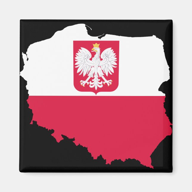 Aimant Carte de l'emblème de la Pologne (Devant)