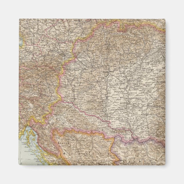 Aimant Carte de l'Empire hongrois d'Autriche (Devant)