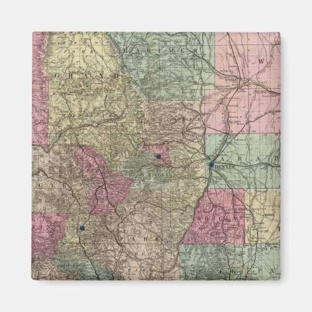 Aimant Carte de l'État du Colorado (Devant)