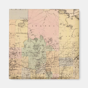 Aimant Carte de l'État du Minnesota, 1874