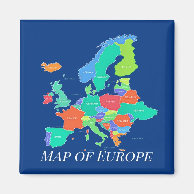 Aimant Carte de l'Europe (Devant)
