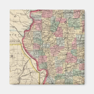Aimant Carte de l'Illinois par Mitchell