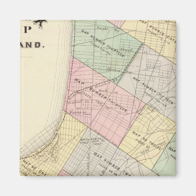 Aimant Carte de l'indice Oakland (Devant)