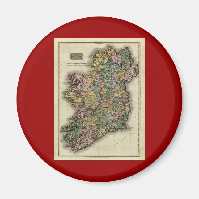 Aimant Carte de l'Irlande 1813 par John Pinkerton (Devant)