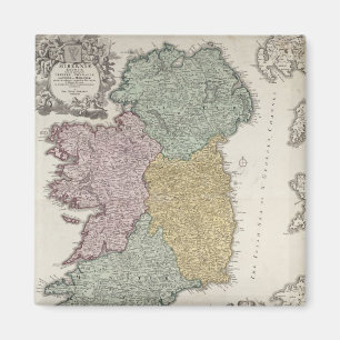 Aimant Carte de l'Irlande montrant les provinces d'Ulster