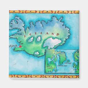 Aimant Carte de l'Islande