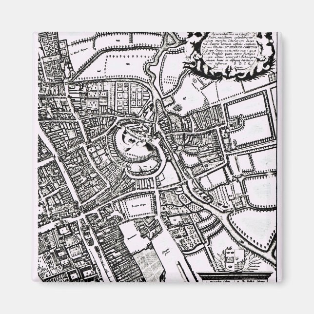 Aimant Carte de Loggan d'Oxford, Western Sheet (Devant)