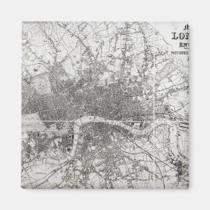 Aimant Carte de Londres moderne et de ses environs, 1854