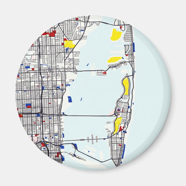 Aimant Carte de Miami (Devant)