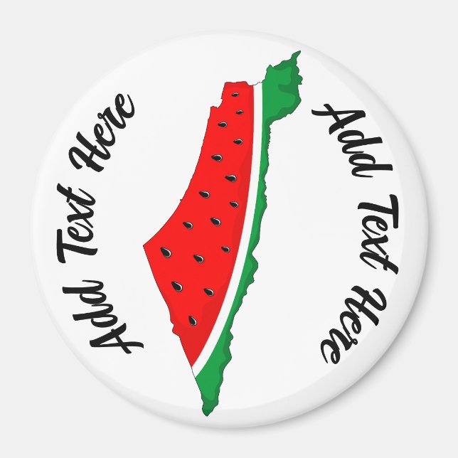 Aimant Carte de Palestine Watermelon Symbole de la libert (Devant)