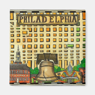 Aimant Carte de Philadelphie à main