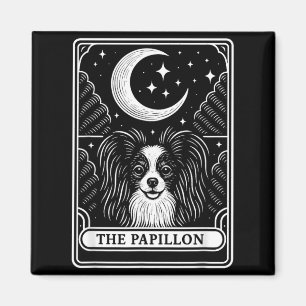 Aimant Carte de tarot de maman chien Papillon Lune croiss