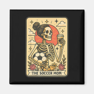 Aimant Carte de tarot de maman de football Halloween Mama