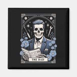 Aimant Carte de tarot de papa squelette fête des pères cr