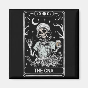Aimant Carte de tarot d'infirmière certifiée CNA Skeleton