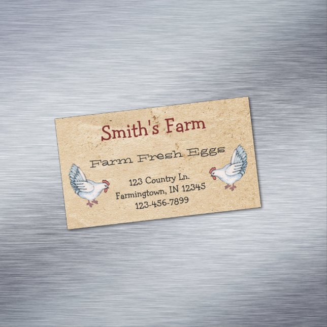 Aimant Carte de visite aux oeufs frais de ferme su (In Situ)