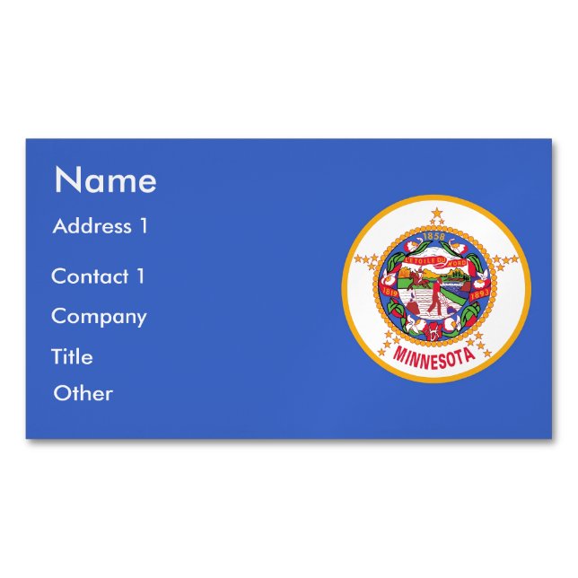 Aimant carte de visite avec Drapeau du Minnesota (devant)