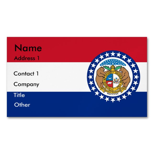 Aimant carte de visite avec drapeau du Missouri (devant)