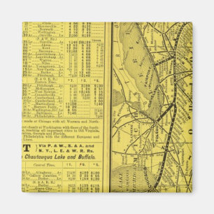 Aimant Carte des chemins de fer de Pittsburgh et de l'Oue