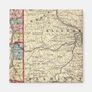 Aimant Carte des comtés de Hancock, Brooke, Ohio, Marsha