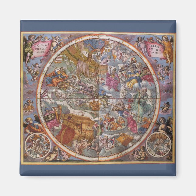 Aimant Carte des Constellations Chrétiennes, Ciels du Sud (Devant)