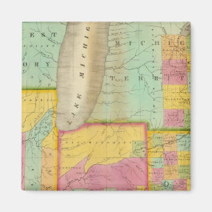 Aimant Carte des États de l'Ohio Indiana & Illinois