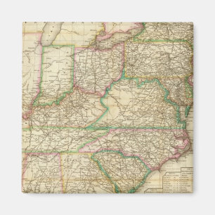 Aimant Carte Des Routes, Des Canaux Et Des Bateaux À Vap