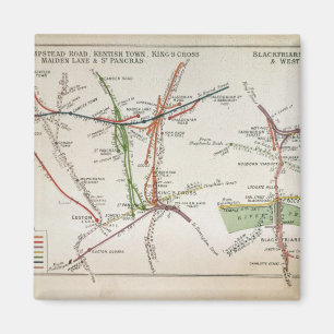 Aimant Carte des transports de Londres, vers 1915