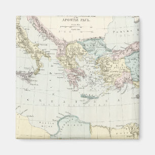 Aimant Carte des voyages missionnaires de l'apôtre Paul