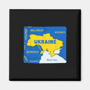 Aimant Carte dessinée à la main de l'Ukraine