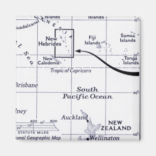 Aimant Carte d'océan de South Pacific