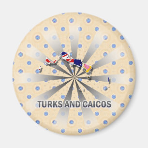 Aimant Carte Drapeau Turques Et Caïques 2.0