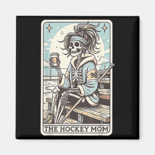 Aimant Carte drôle de squelette de mère de hockey