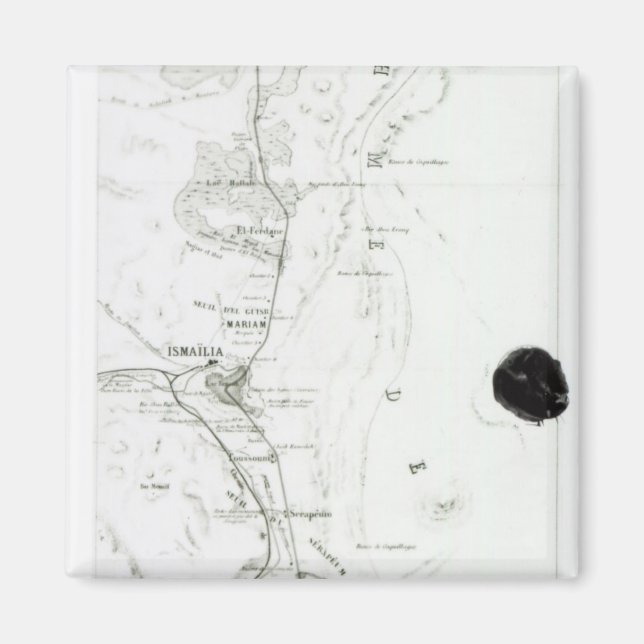 Aimant Carte du canal de Suez, vers 1869 (Devant)