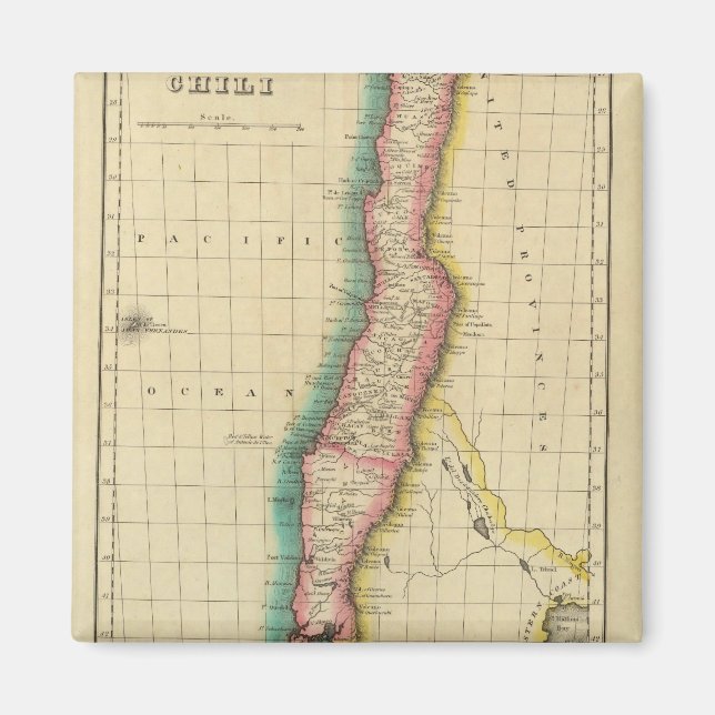 Aimant Carte Du Chili (Devant)