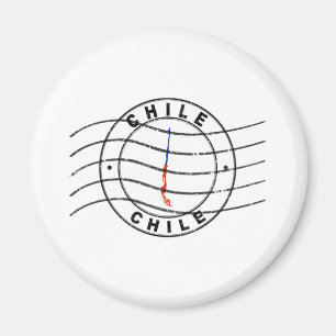 Aimant Carte du Chili, Timbre de passeport postal, Timbre