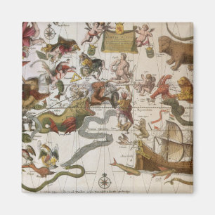 Aimant Carte du ciel de la constellation vintage par Back