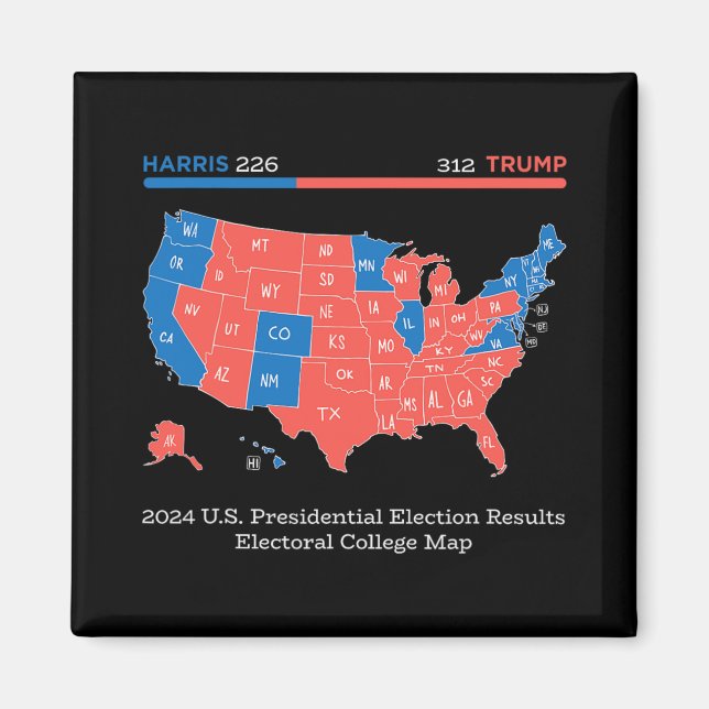 Aimant Carte du Collège des résultats de l'élection prési (Devant)