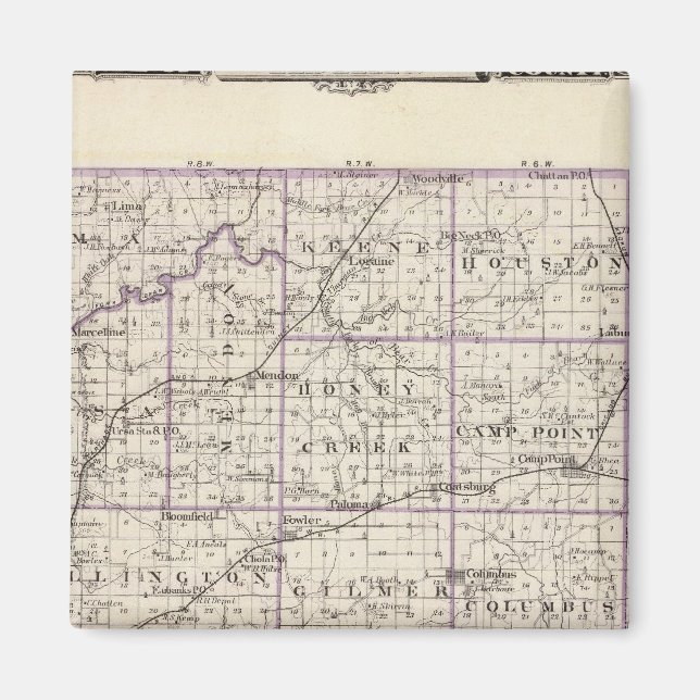 Aimant Carte du comté d'Adams (Devant)
