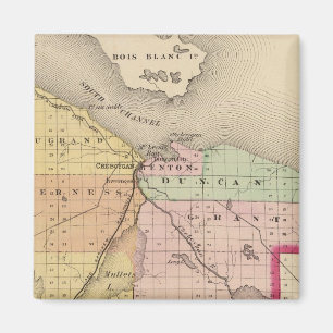 Aimant Carte du comté de Cheboygan, Michigan