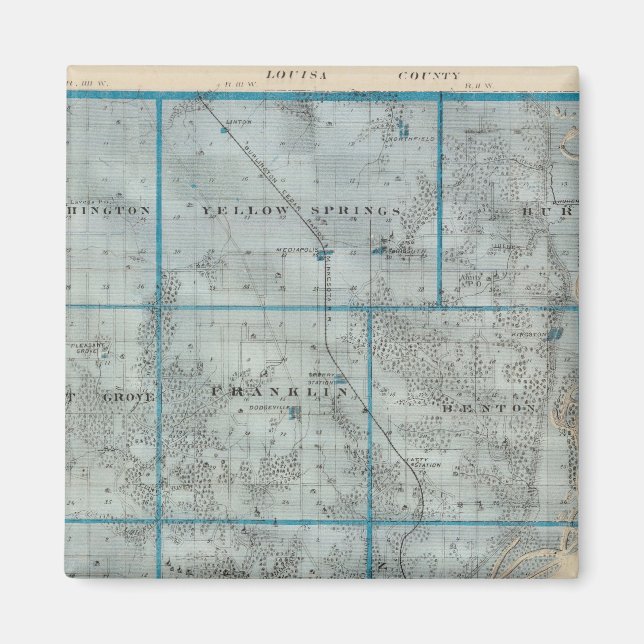 Aimant Carte du comté de Des Moines, État de l'Iowa (Devant)