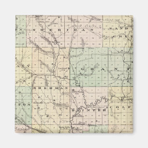 Aimant Carte du comté de Dunn, État du Wisconsin