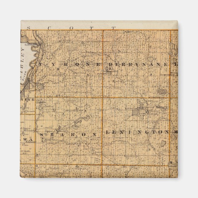 Aimant Carte du comté de Le Sueur, Minnesota (Devant)