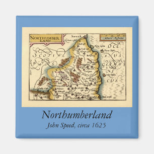 Aimant Carte du comté de Northumberland, Angleterre