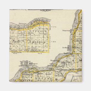 Aimant Carte du comté de Rock Island et de Dixon