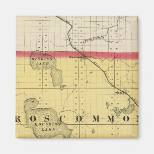 Aimant Carte du comté de Roscommon, Michigan