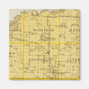 Aimant Carte du comté de Scott, État de l'Iowa