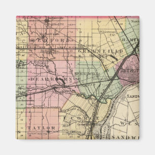 Aimant Carte du comté de Wayne, Michigan