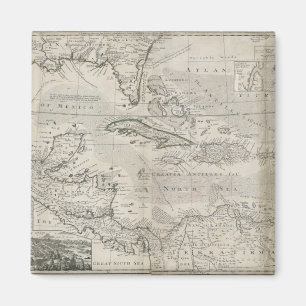 Aimant Carte du   des Caraïbes 1715